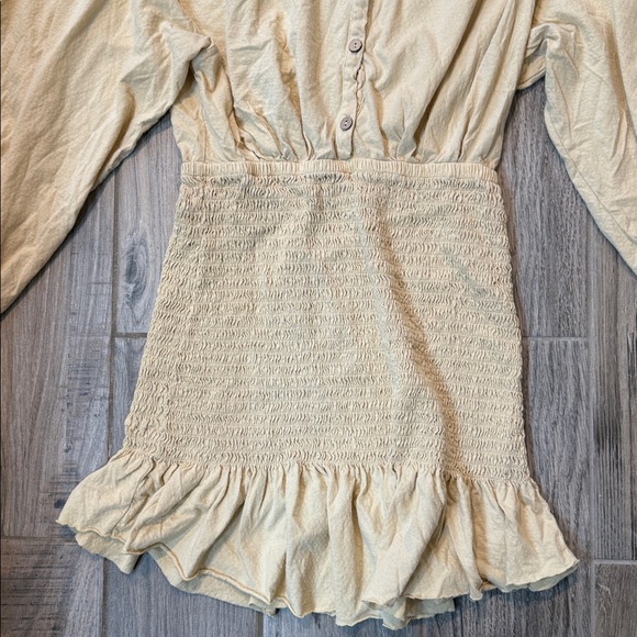 Free People Beach Yellow Shane Mini Dress Cover Up Size Medium - Picture 5 of 9